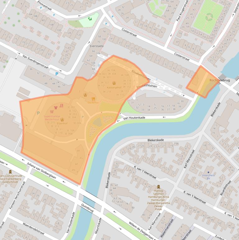 Kaart van postcodegebied 1814DE.