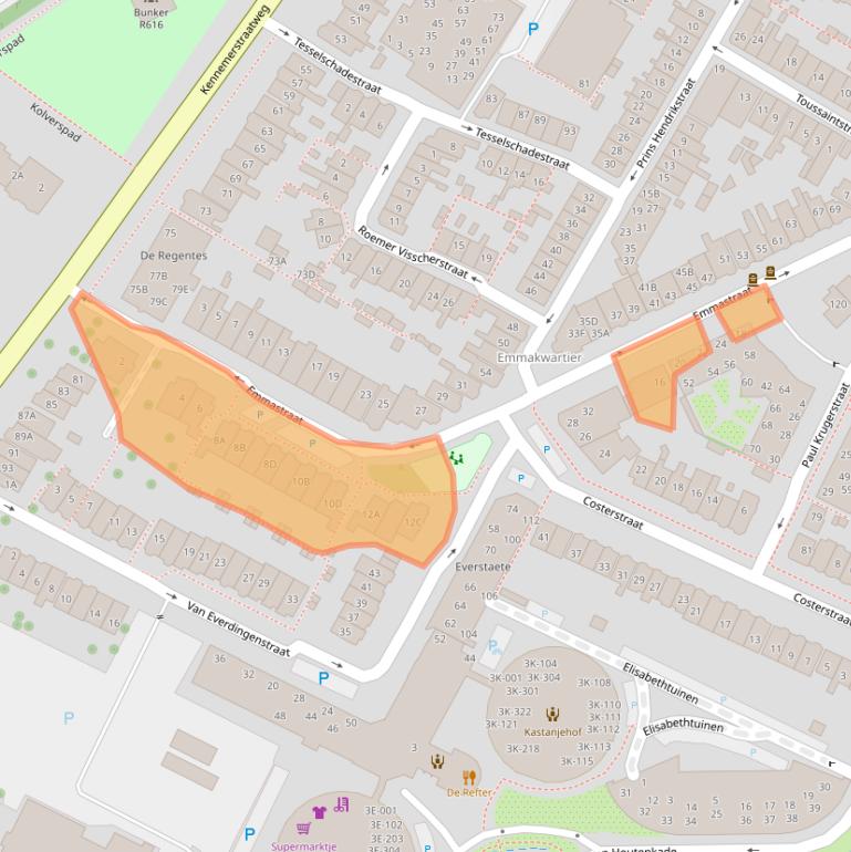 Kaart van postcodegebied 1814DR.