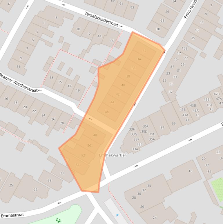 Kaart van postcodegebied 1814EE.