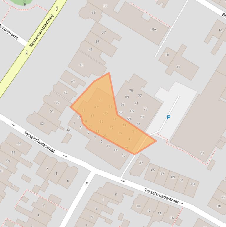 Kaart van postcodegebied 1814EM.