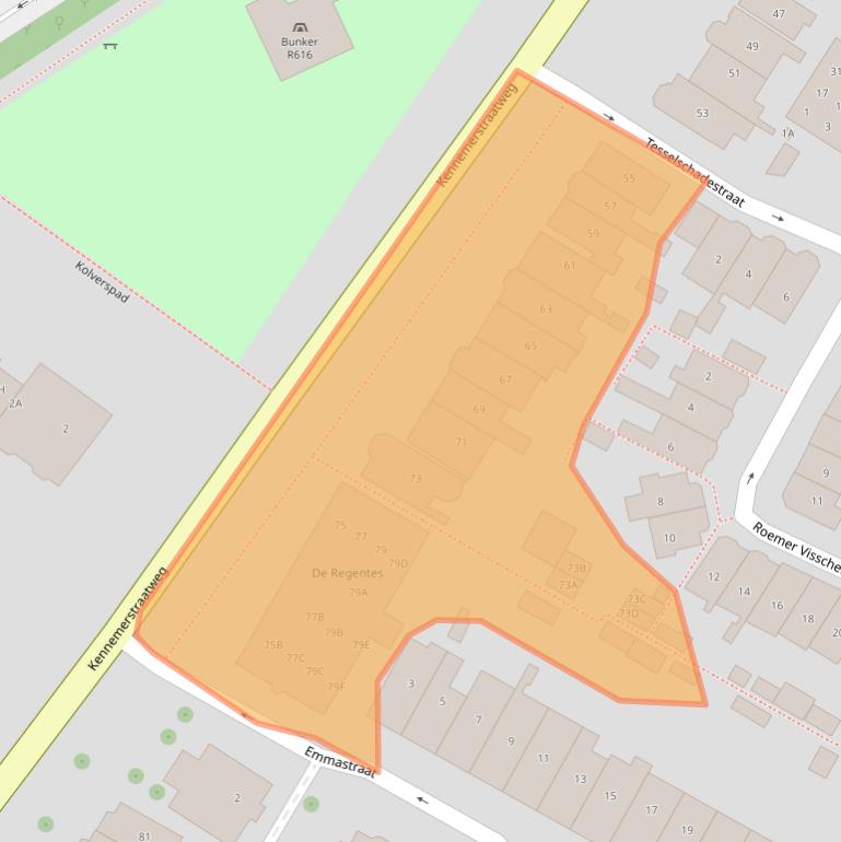 Kaart van postcodegebied 1814GC.