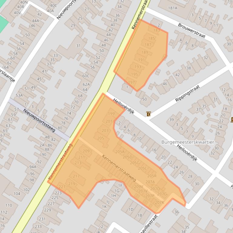 Kaart van postcodegebied 1814GJ.