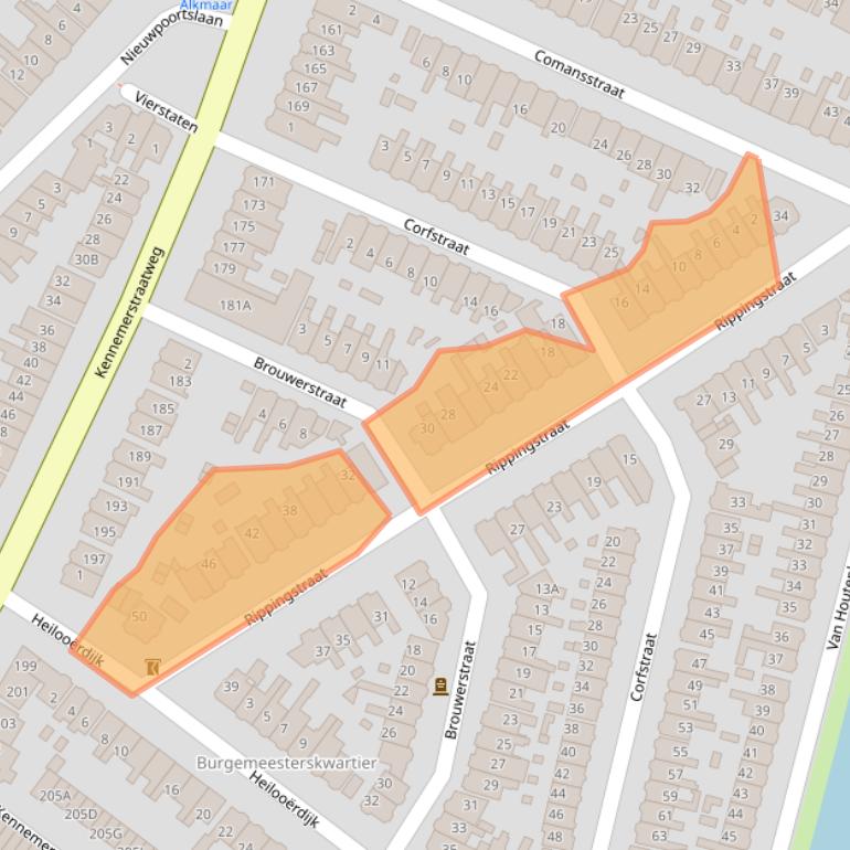 Kaart van postcodegebied 1814HP.