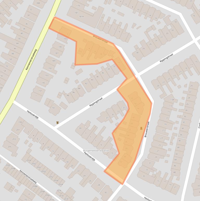 Kaart van postcodegebied 1814HZ.