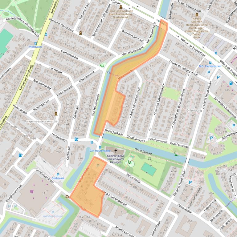 Kaart van postcodegebied 1814JC.