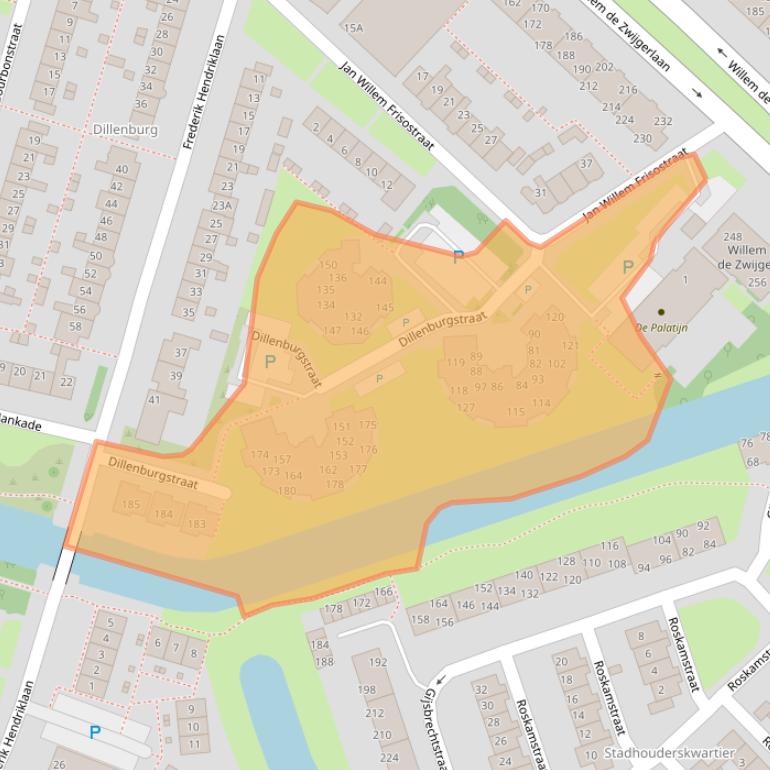 Kaart van postcodegebied 1814JZ.