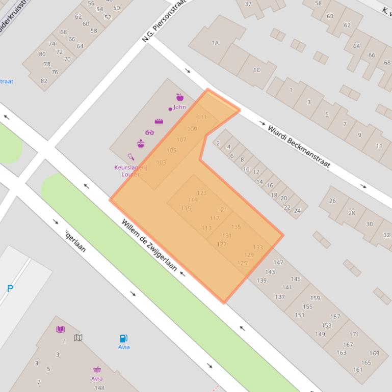 Kaart van postcodegebied 1814KA.