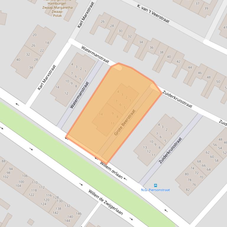 Kaart van postcodegebied 1814KN.