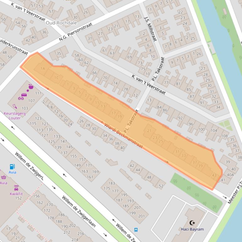 Kaart van postcodegebied 1814KR.