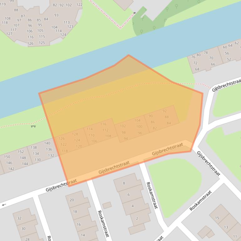 Kaart van postcodegebied 1814LC.