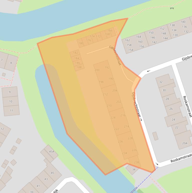 Kaart van postcodegebied 1814LE.