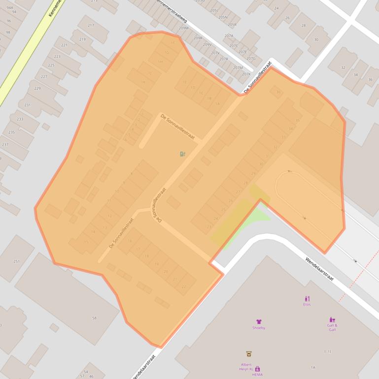 Kaart van postcodegebied 1814LT.