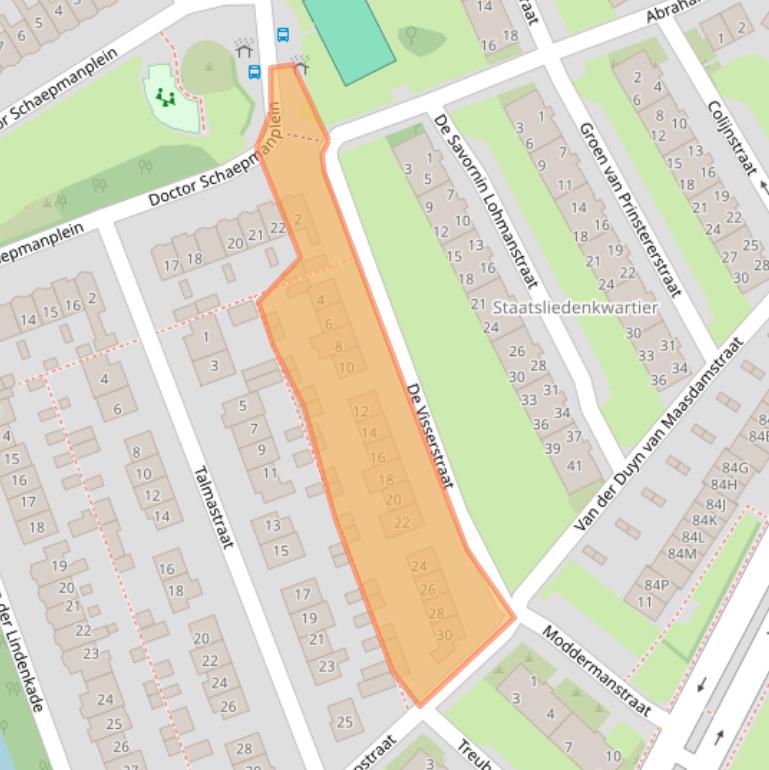 Kaart van postcodegebied 1814RZ.