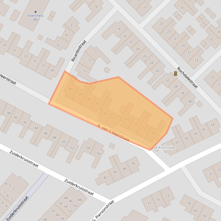 Kaart van postcodegebied 1814TN.