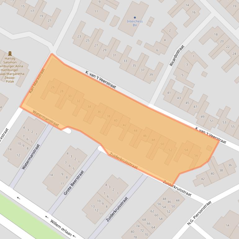 Kaart van postcodegebied 1814TS.