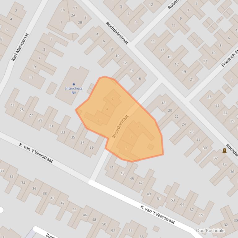 Kaart van postcodegebied 1814TX.