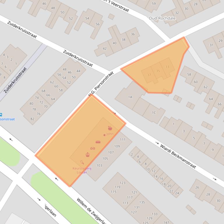 Kaart van postcodegebied 1814VB.