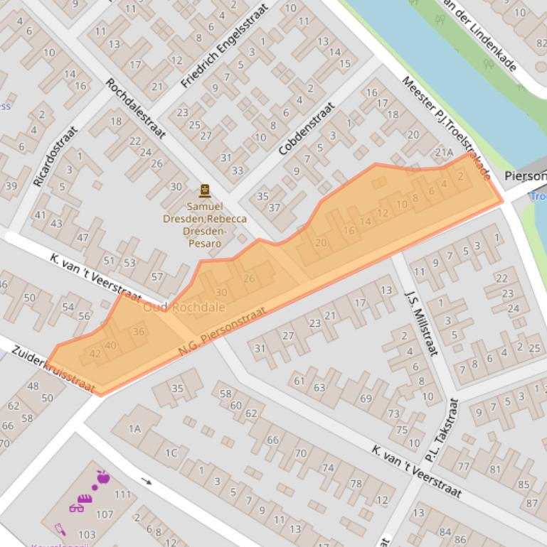 Kaart van postcodegebied 1814VC.