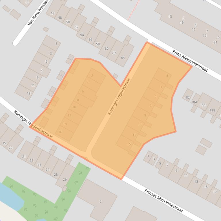 Kaart van postcodegebied 1814XJ.