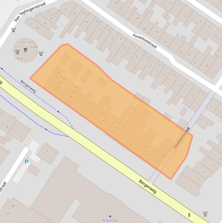 Kaart van postcodegebied 1815AD.