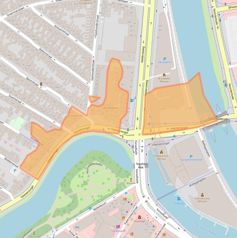 Kaart van postcodegebied 1815BB.