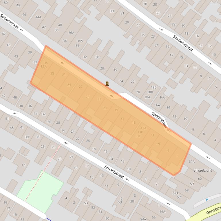 Kaart van postcodegebied 1815BG.