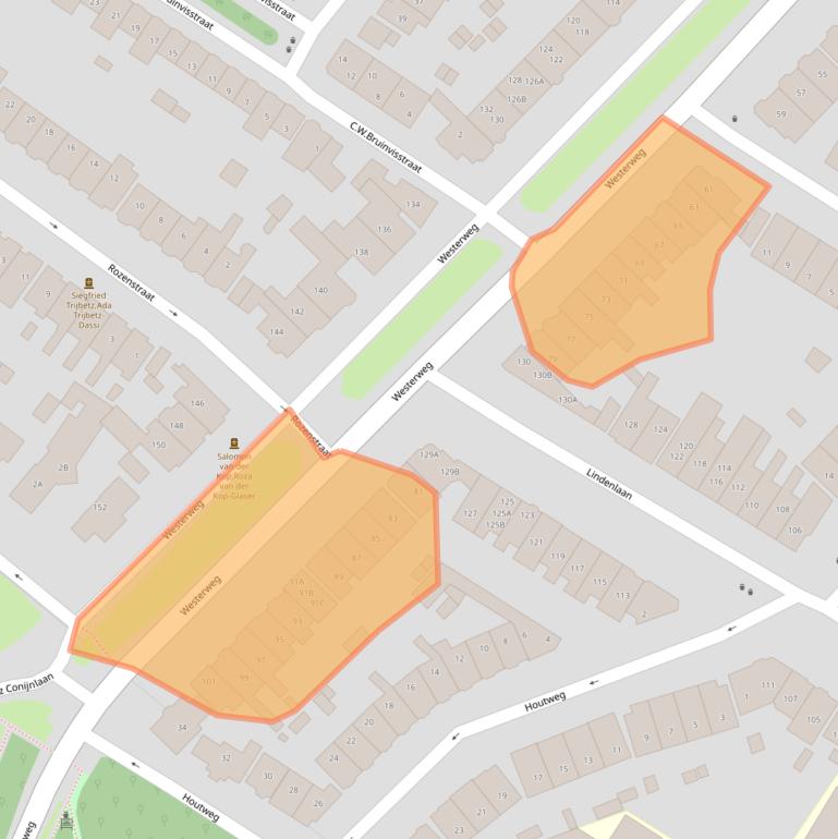 Kaart van postcodegebied 1815DD.