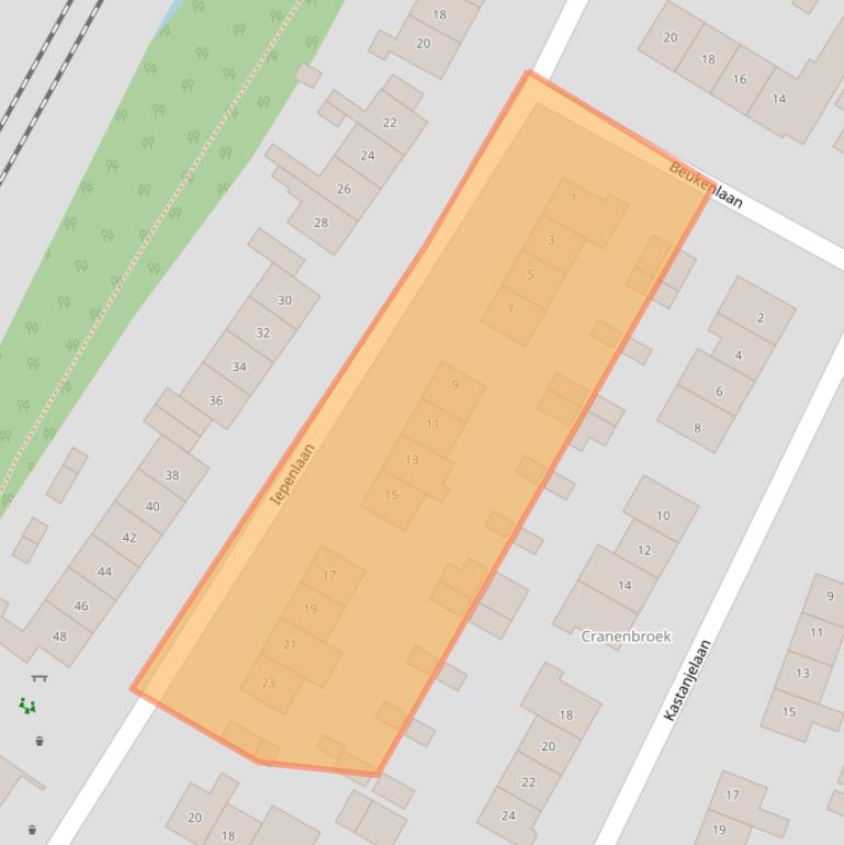 Kaart van postcodegebied 1815ED.