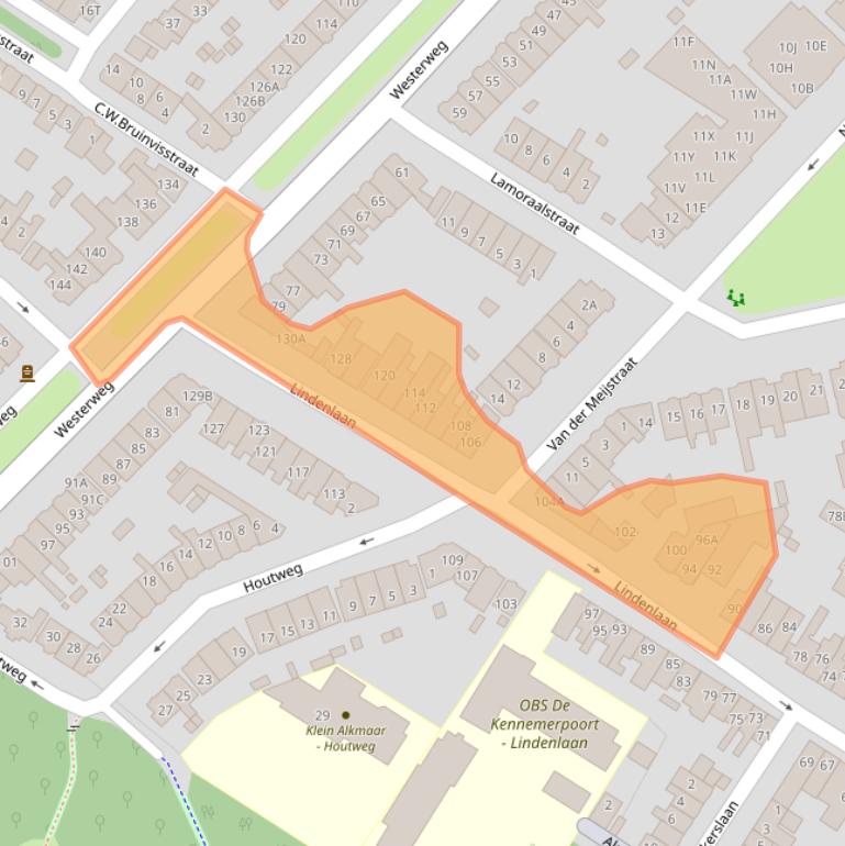 Kaart van postcodegebied 1815HJ.