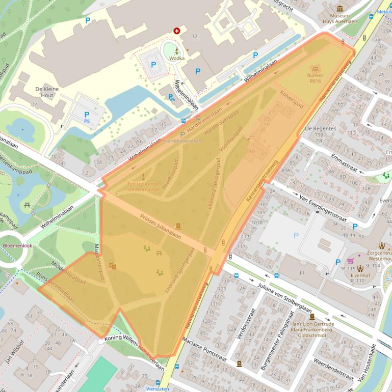 Kaart van postcodegebied 1815LA.