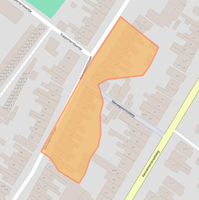 Kaart van postcodegebied 1815LK.