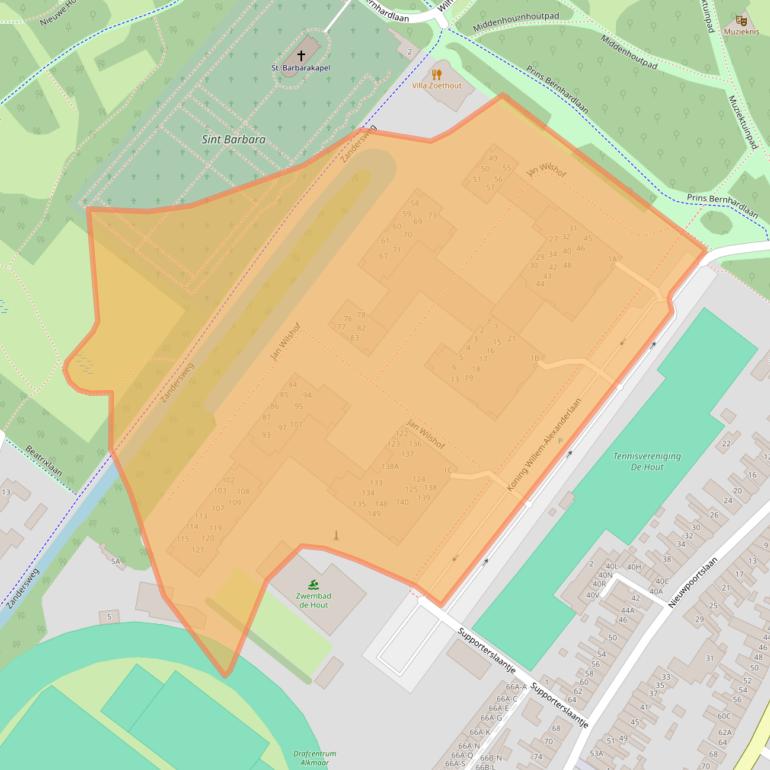 Kaart van postcodegebied 1815LW.