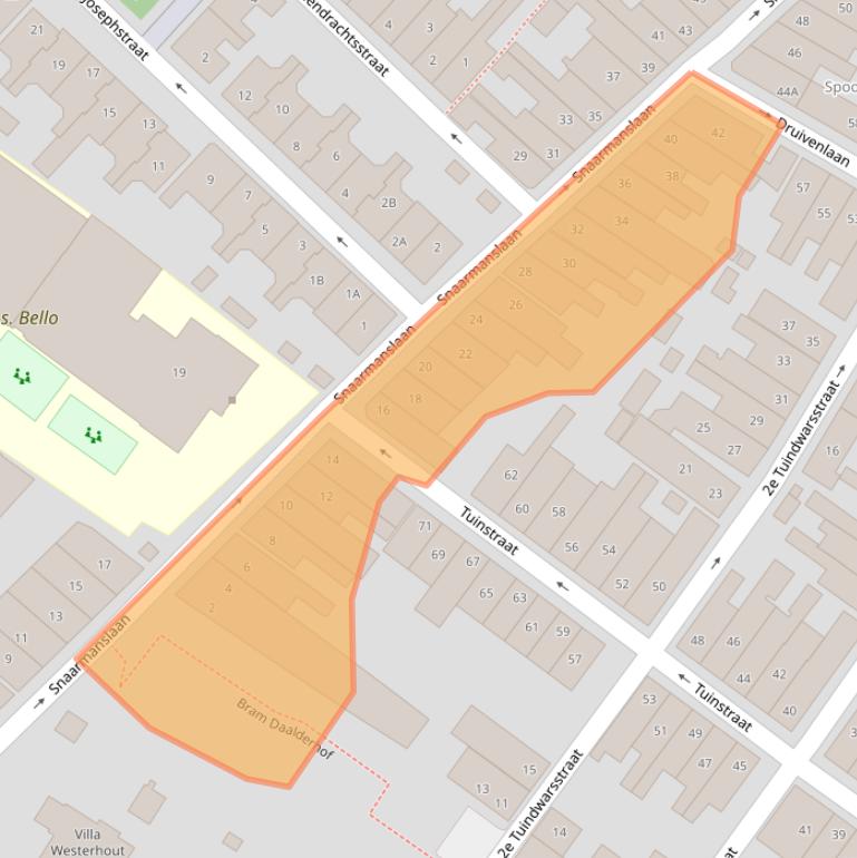 Kaart van postcodegebied 1815SH.