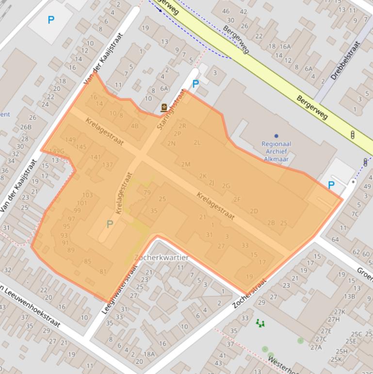 Kaart van postcodegebied 1815VJ.