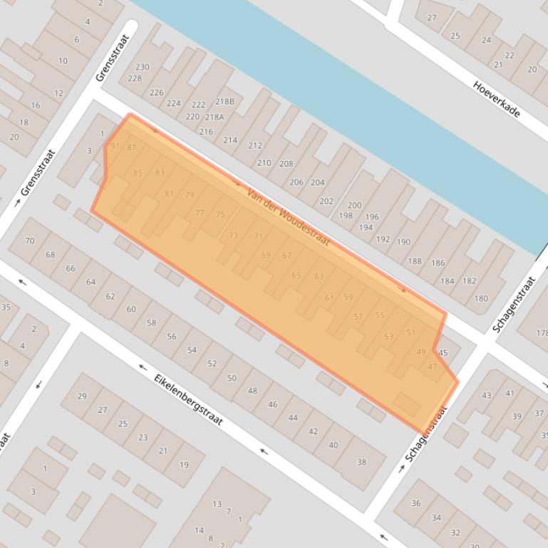 Kaart van postcodegebied 1815VV.