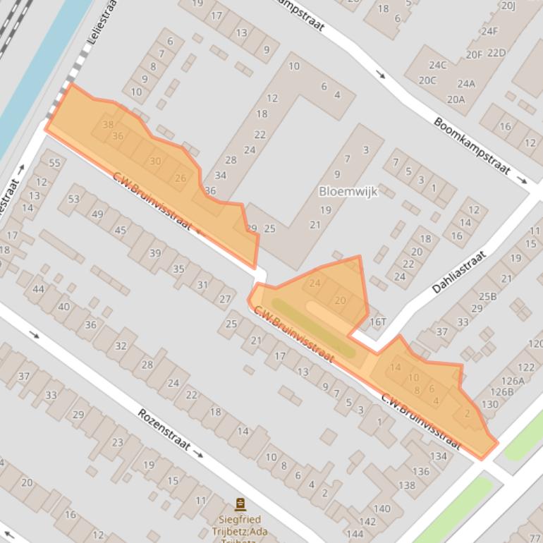 Kaart van postcodegebied 1815XV.