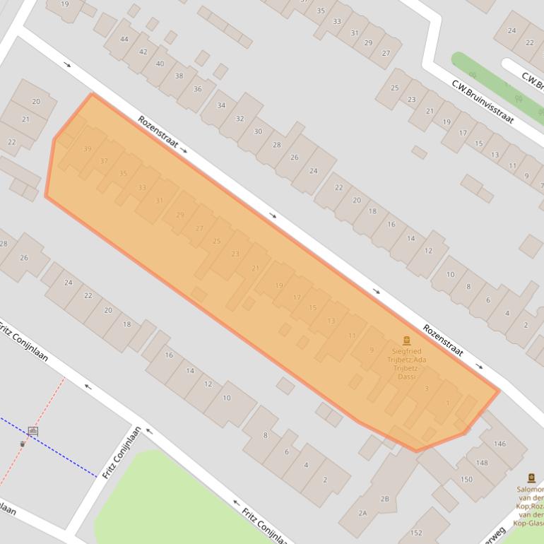 Kaart van postcodegebied 1815XW.