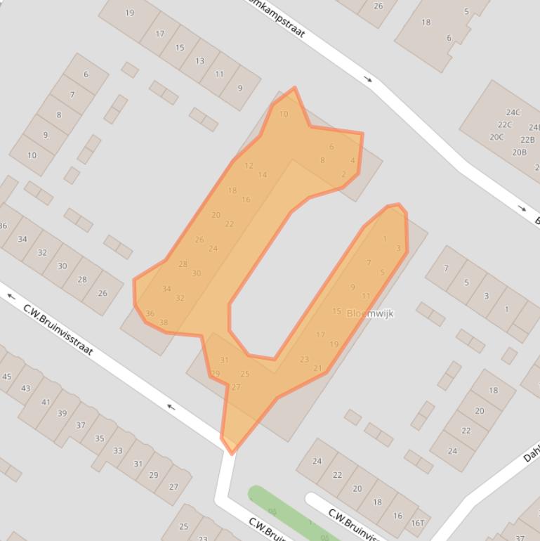 Kaart van postcodegebied 1815XZ.