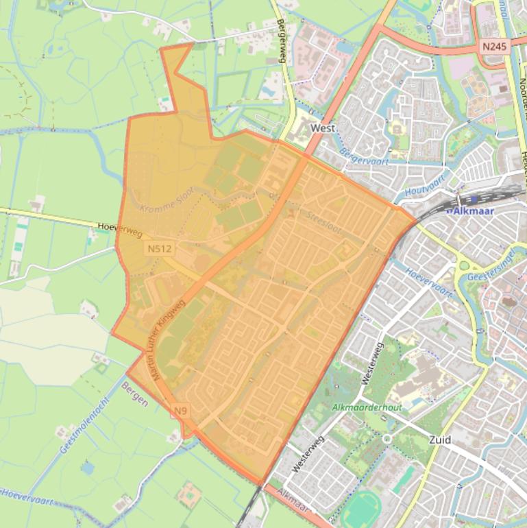 Kaart van postcodegebied 1816.