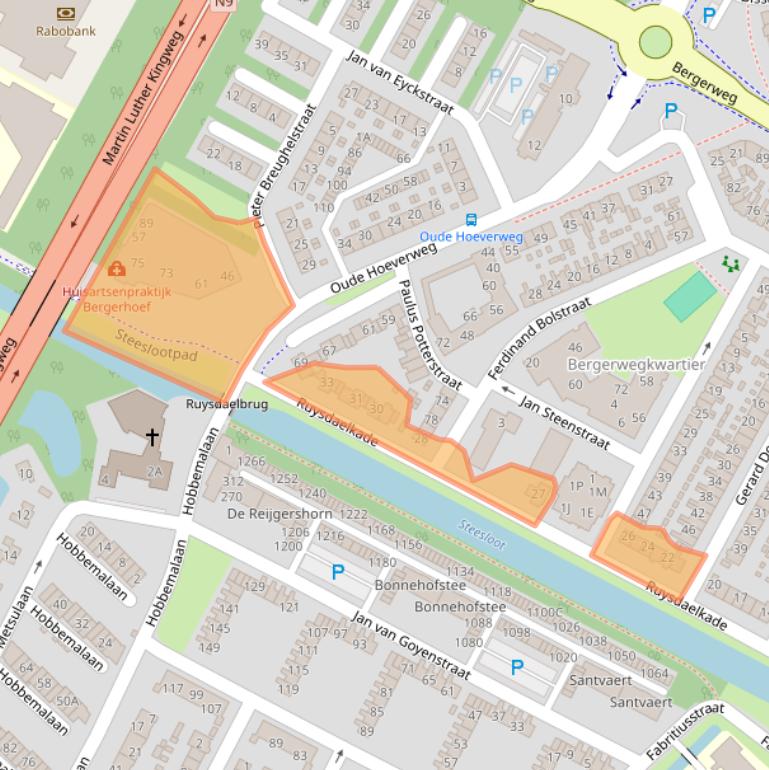 Kaart van postcodegebied 1816BW.