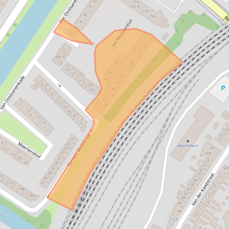 Kaart van postcodegebied 1816CA.