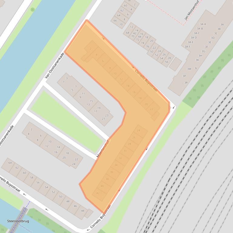 Kaart van postcodegebied 1816CC.