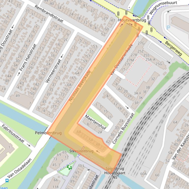 Kaart van postcodegebied 1816CD.