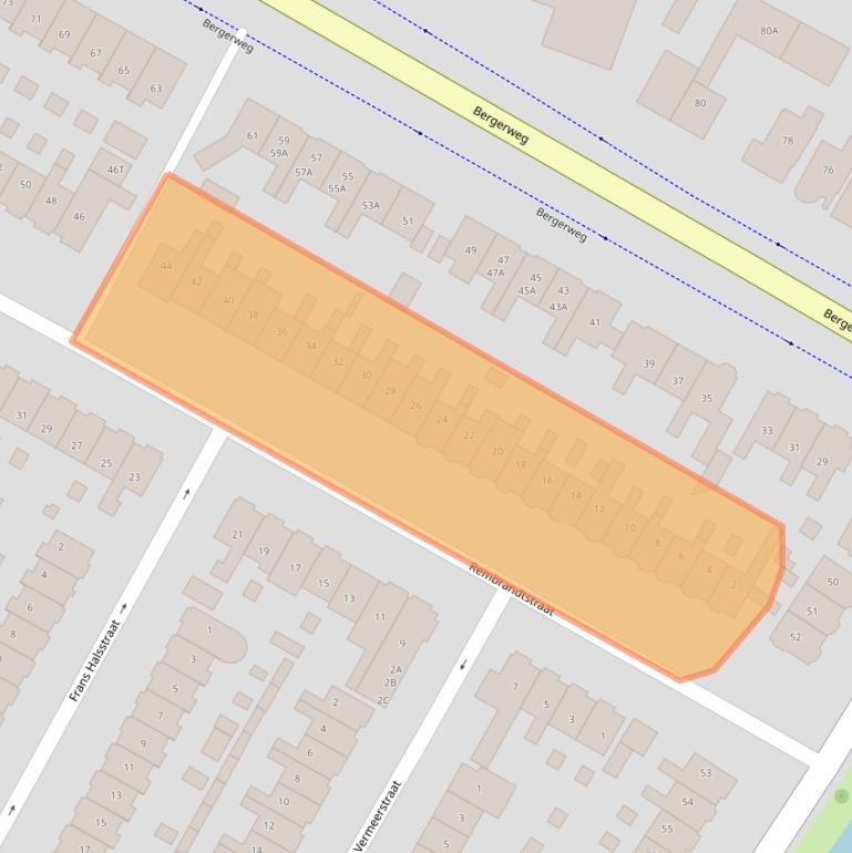 Kaart van postcodegebied 1816CH.