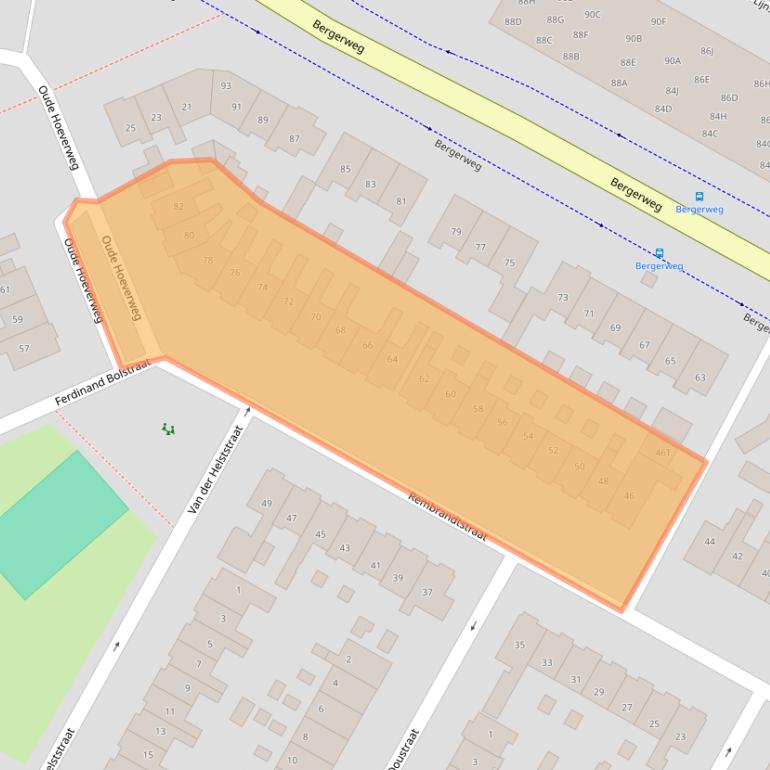 Kaart van postcodegebied 1816CJ.