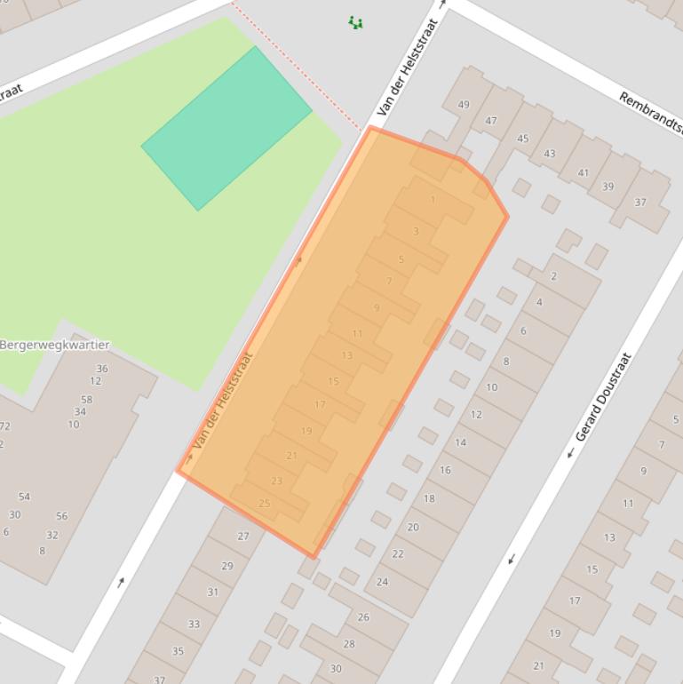 Kaart van postcodegebied 1816CS.