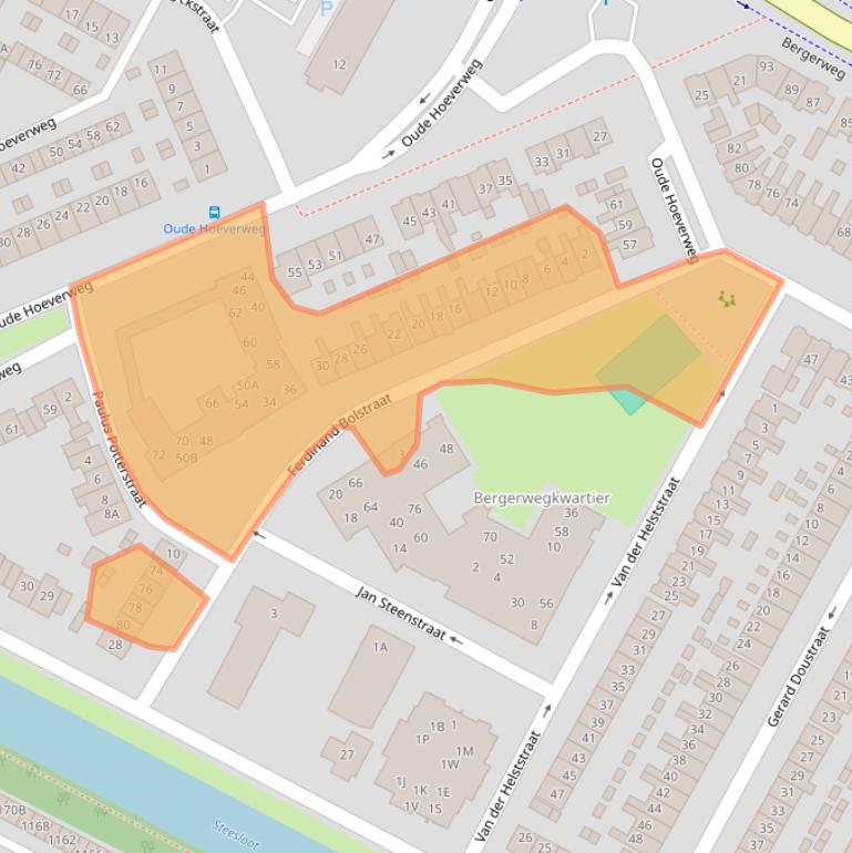 Kaart van postcodegebied 1816CV.