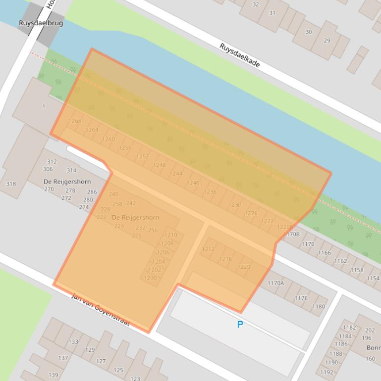 Kaart van postcodegebied 1816EK.