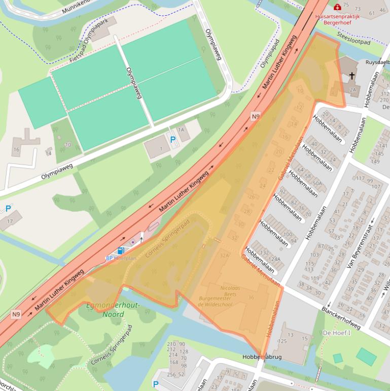 Kaart van postcodegebied 1816EP.