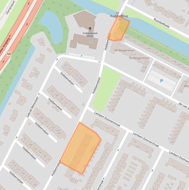 Kaart van postcodegebied 1816GA.